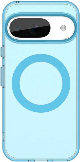 MagSafe Matte Handyhülle für Google Pixel 9, 9 Pro, 9 Pro XL und 9a in Blau mit magnetischem kabellosem Laden und stoßfestem Schutz aus PC und TPU - Bild 1