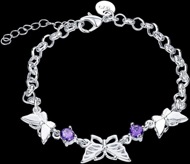 Lekani Armband, 925 Silber, Lila Kristall, Damen - Bild 1