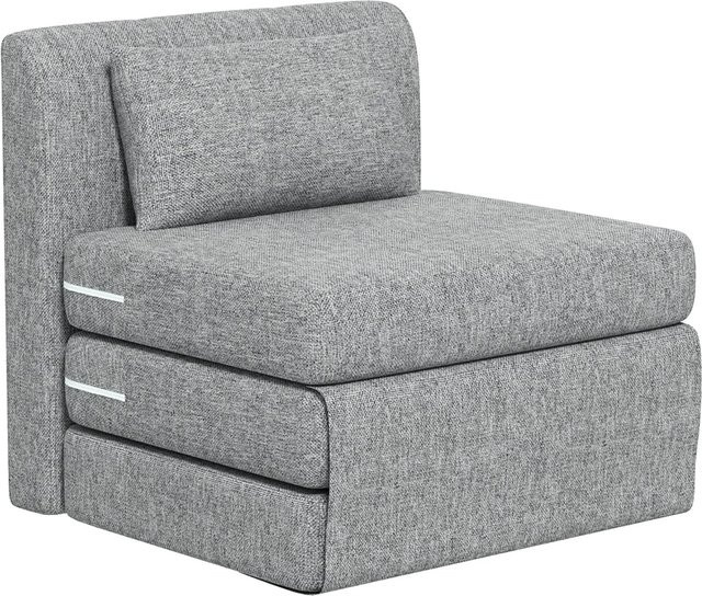 HOMCOM 2-in-1 Bodensessel und klappbares Schlafsofa in Grau mit Leinenoptik - Bild 1