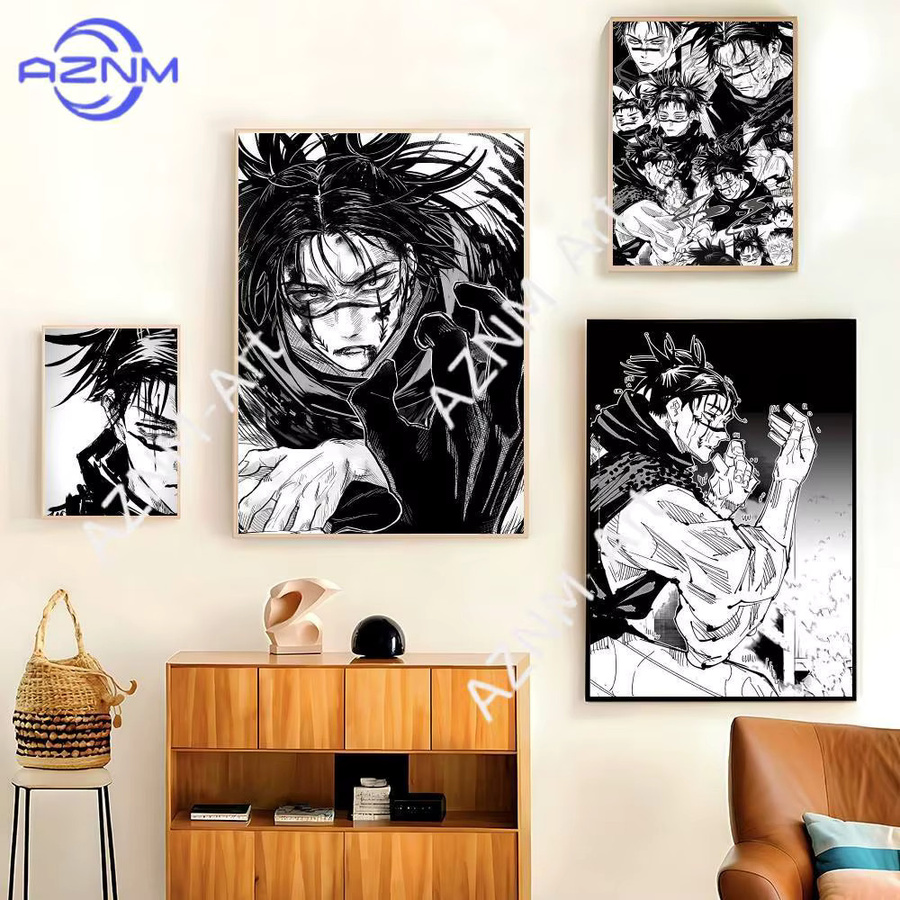 KAYOU Choso Jujutsu Kaisen Anime-Poster in Retro-Optik, mehrfarbiges Wandbild aus Papier - Bild 2