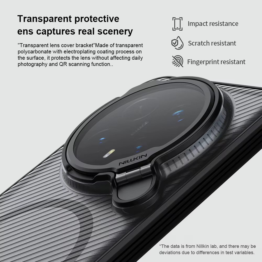 NILLKIN CamShield Prop Magnetische Hülle mit klappbarem Kameraschutz und Lenk-Ständer, MagSafe-kompatibel für Honor Magic 8 Pro, Schwarz - Bild 4