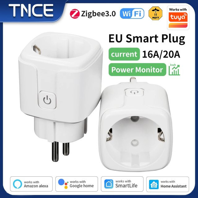 TNCE Smart-Steckdose mit Leistungsmonitor, WLAN und ZigBee 3.0, weiß, kompatibel mit Alexa, Google Home und Alice - Bild 1