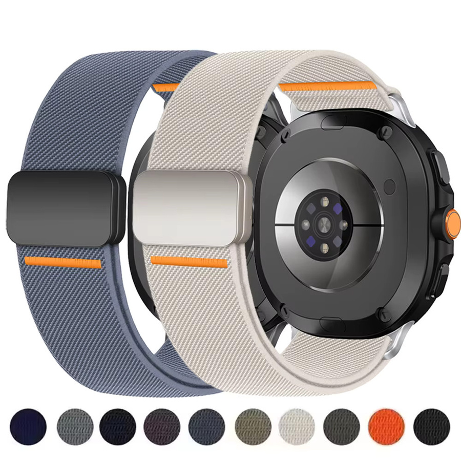 EIMO Uhrenarmband Nylon, Weiß, Magnetische Schnalle, Samsung Galaxy Watch 8/8 Classic - Bild 5