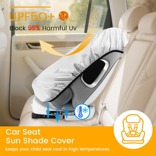 Silberner Baby Auto Sitz Sonnenschutz zur UV-Abdeckung und Wärmereduktion als universelles Reisezubehör - Bild 1