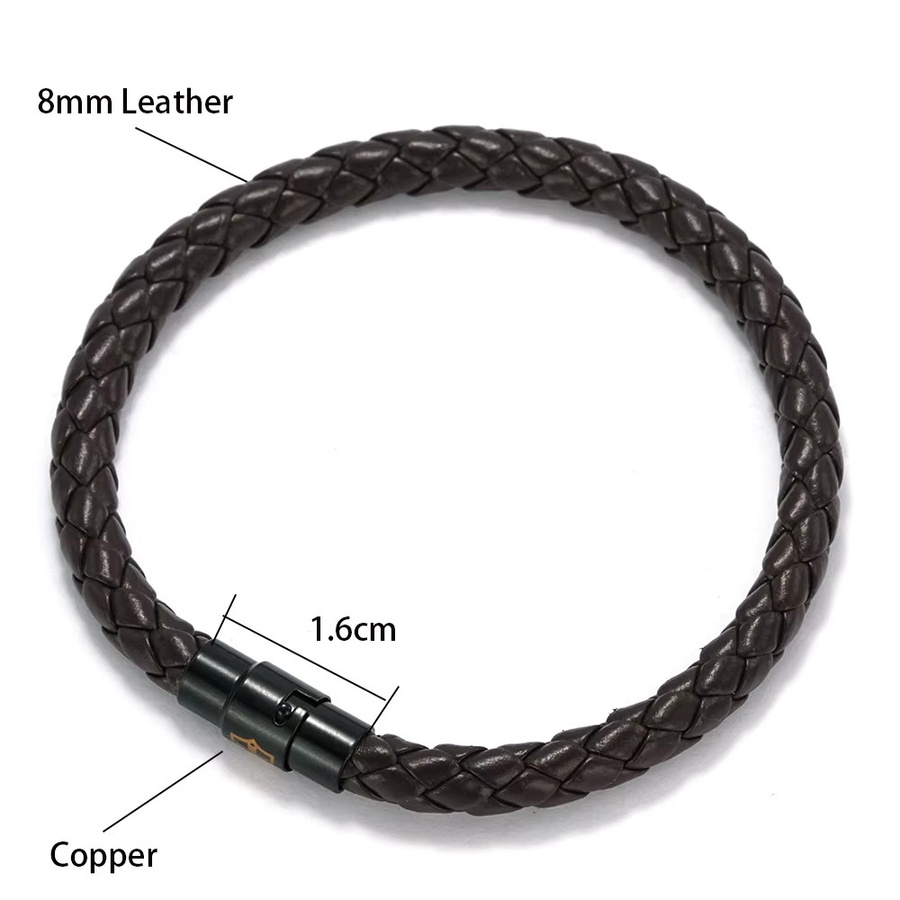 Noter Lederarmband, geflochten, Schwarz, Herren - Bild 3