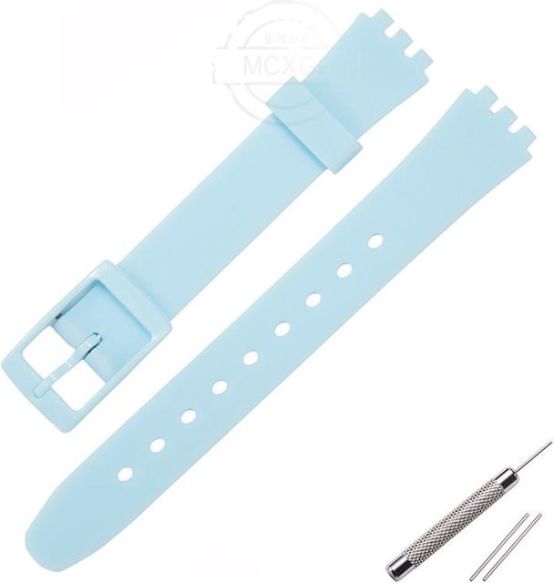 Uhrenarmband Silikon, 12mm, hellblau, Damen - Bild 1