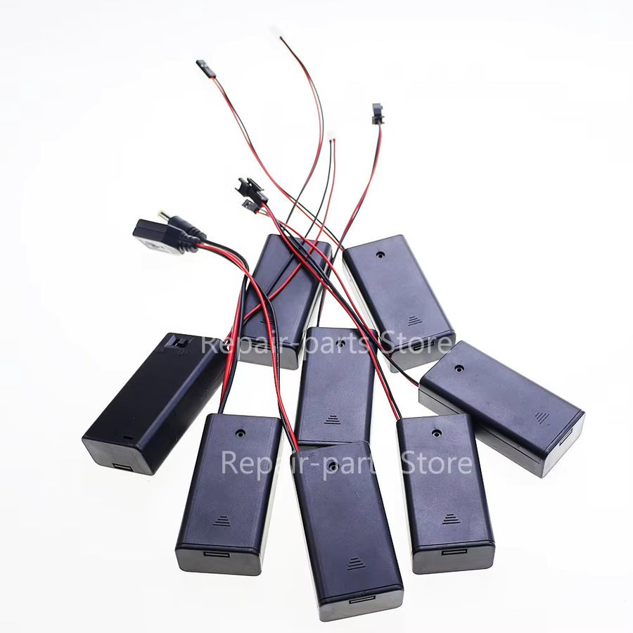 JCD AA-Batteriehalterbox in Schwarz mit Schalter, Abdeckung und Anschlüssen für USB, Barrel Plug und DuPont Terminal - Bild 4