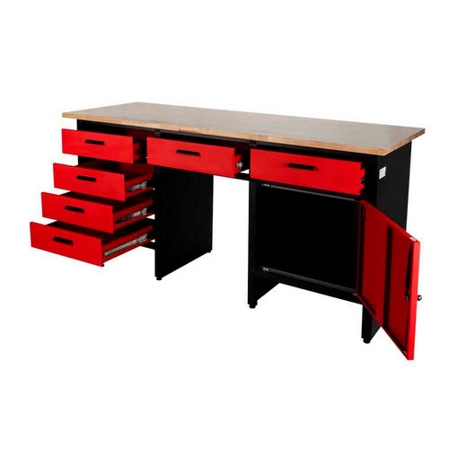 Holzmann-Maschinen Werkbank WT1700 mit 6 Schubladen und 1 Schrank, schwarz/rot, B/T/H: 200 x 600 x 81,5 cm - Bild 2