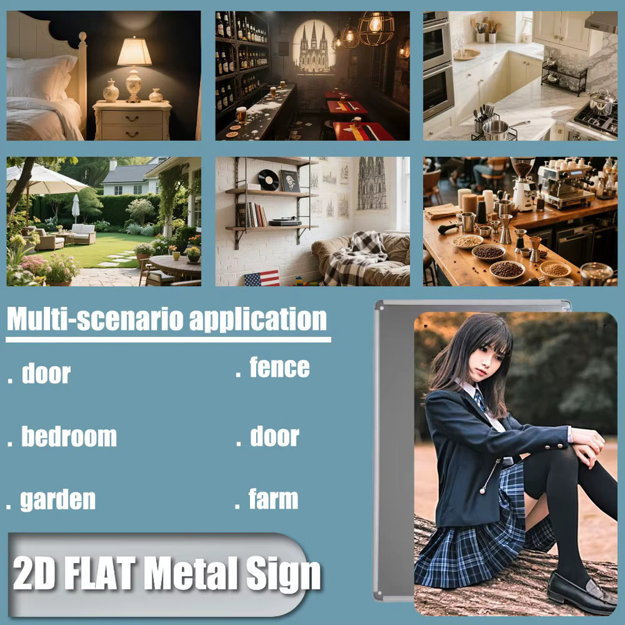 Vintage Metall-Wandkunst CIFBUY Japanisches Schulmädchen-Poster in Mehrfarbig, Rechteckig, Breite: 20,32 cm, Höhe: 30,48 cm - Bild 4