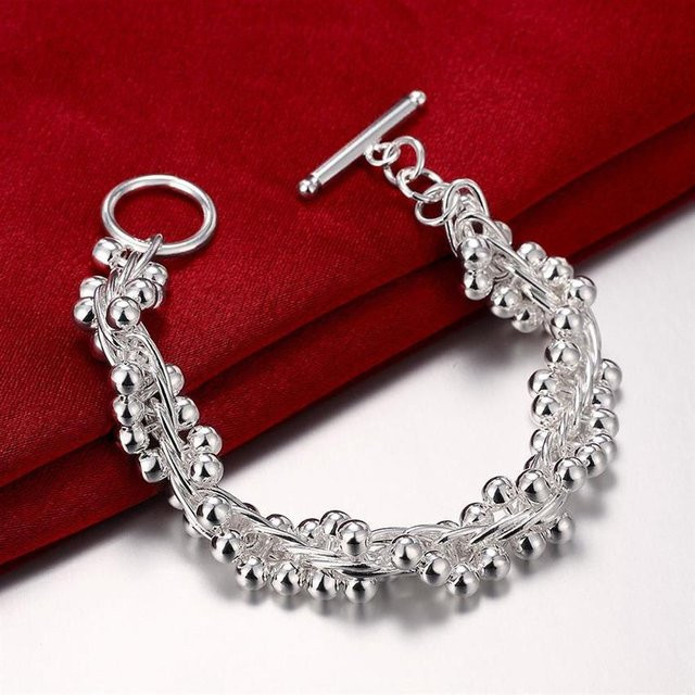 Wucifang Jewelry Armband, 925 Silber, Perlen, Damen, grau - Bild 1