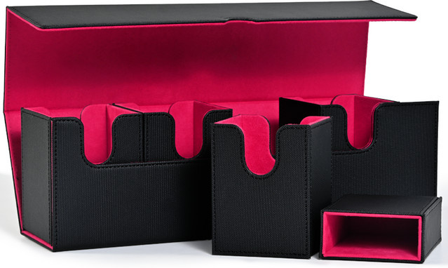 Marsguard Kartendeckbox mit Würfelbox, Kartenaufbewahrungskoffer, Schwarz, Rot, Kunststoff - Bild 1