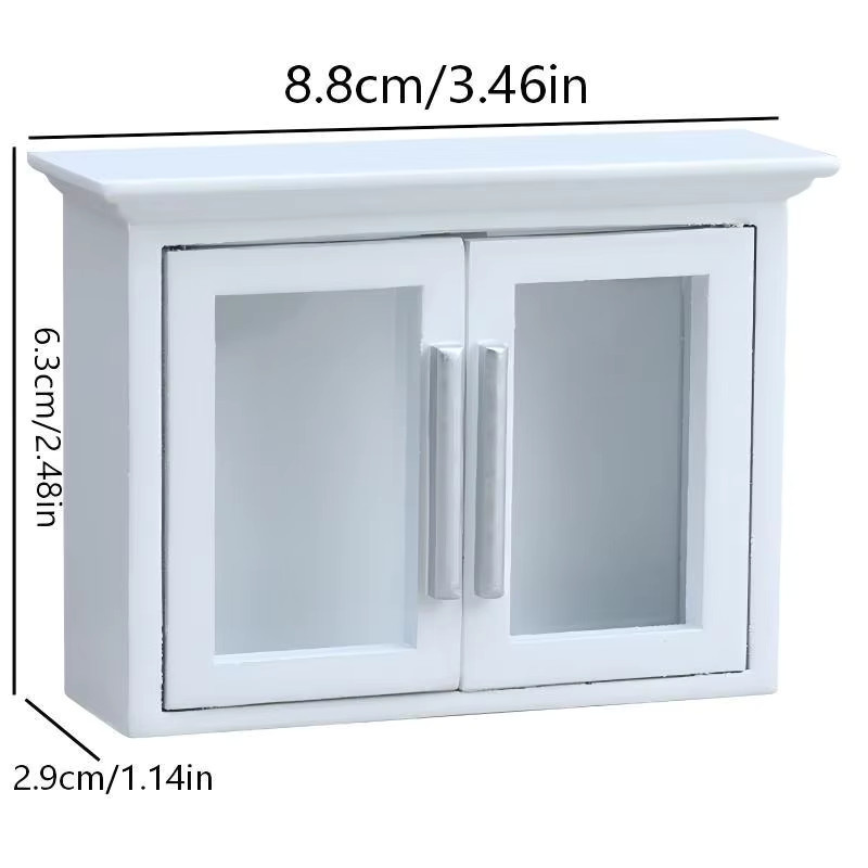 Sommer6 Miniatur Wandschrank Regalmodell für Puppenhaus im Maßstab 1:12, Farbe: Weiß - Bild 2