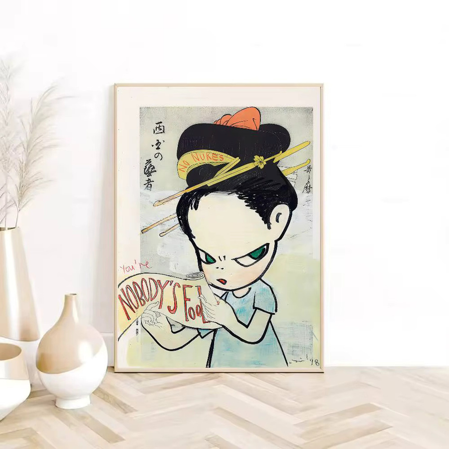 Yoshitomo Nara Kunst Poster Schöne Melancholie Wanddeko für Wohnzimmer und Schlafzimmer - Bild 2