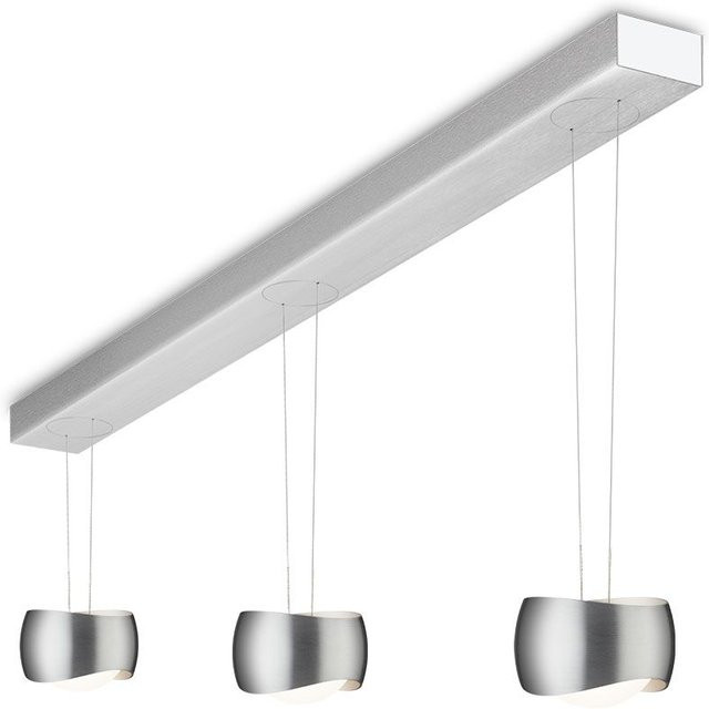 Oligo Curved Slack-Line LED-Pendelleuchte 3-flammig in Silber aus gebürstetem Aluminium mit Tunable White (2200K - 5000K) und Casambi-Steuerung - Bild 1