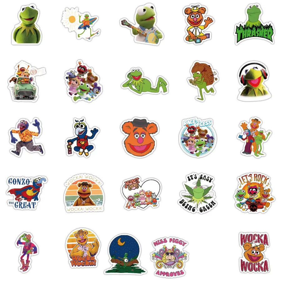 50 Stück The Muppet Show Kermit der Frosch Graffiti-Aufkleber von Disney in Multicolour für Telefon, Computer und Notizbuch - Bild 3