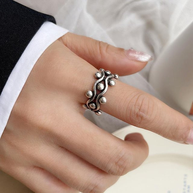 Dimanaf Ring, Edelstahl, Weiß, Vintage, Damen - Bild 1