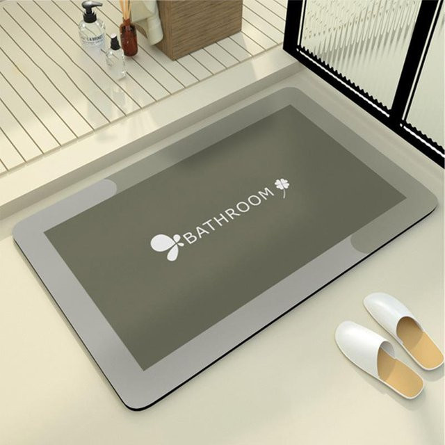 Rutschfeste Diatomeenerde Matte von Yiran Furniture, grau, B/H: 60 x 40 cm - Bild 1