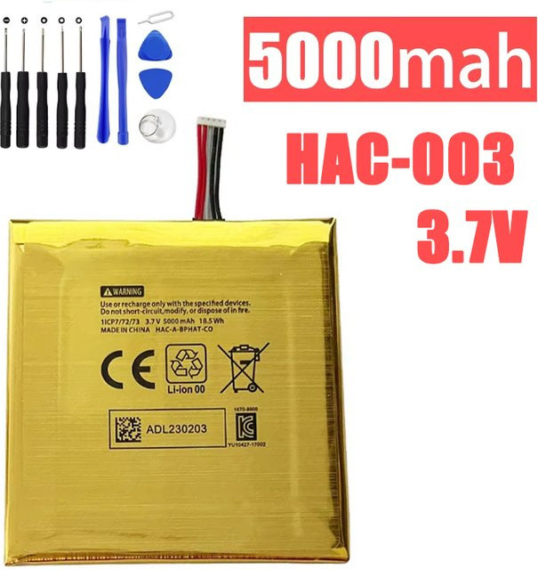 Nintendo Switch Ersatzakku 5000 mAh Li-Ionen-Akku für HAC-003 und HAC-001 Modelle inklusive Installationswerkzeug-Kit - Bild 1