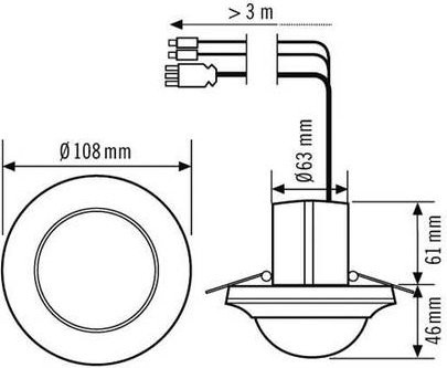 ESYLUX EP10427374 Decken-Präsenzmelder mit Bewegungssensor und Fernbedienung in Weiß für Flure und Durchgangsbereiche - Bild 1