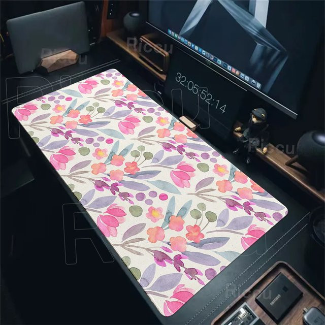Riccu Mauspad mit Gänseblümchen-Print in Multicolour, rutschfeste Unterseite für E-Sport und Büro - Bild 1