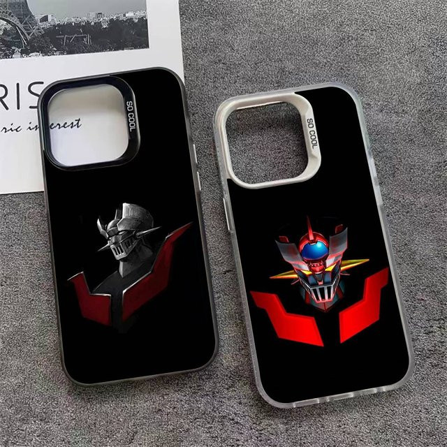 Stoßfeste Mazinger Z Handyhülle für iPhone 11 bis iPhone 17 Pro Max Plus in Silber und Schwarz - Bild 1
