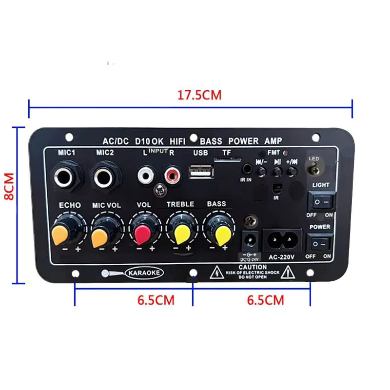 Creadvent Bluetooth Audio-Verstärkerplatine in Schwarz mit Dual-Mikrofon-Unterstützung und Subwoofer für 4-Ohm-Lautsprecher, 30–120 W - Bild 3