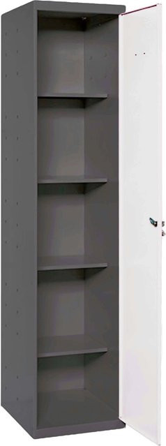 PROREGAL Putzmittelschrank AMEGO Metallschrank für den Haushalt mit 4 Fachböden und Schloss, Farbe: Weiß-Anthrazit, H x B x T: 180 x 40 x 40 cm - Bild 1