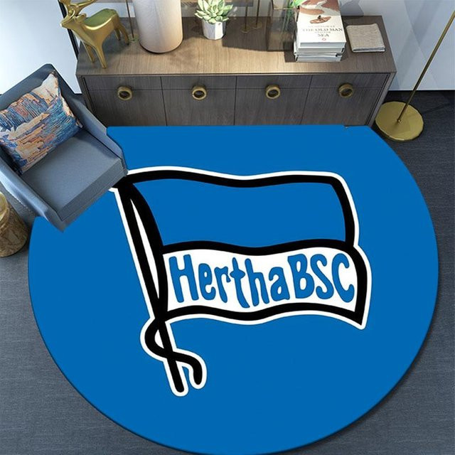 Runder Teppich Hertha BSC Berlin von HAPPYDAYSET, blau, rutschfest und waschbar, Durchmesser: 80 cm - Bild 1