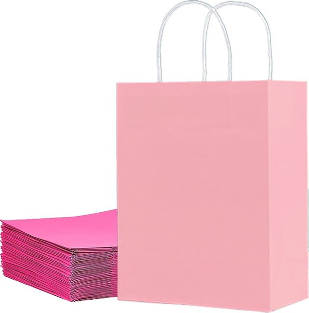 TMZ Kraftpapier Geschenktüten in Rot und Pink für Hochzeiten, Partys und Festivals - Bild 1