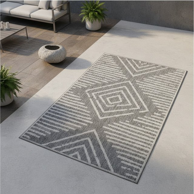 Outdoorteppich LIRIA von Kadima Design, gestreift, Grau, B/T: 80 x 250 cm - Bild 1