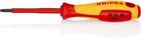 Knipex Torx-Schraubendreher für TX-Schrauben mit isolierendem Mehrkomponenten-Griff in Rot, VDE-geprüft, 185 mm - Bild 1