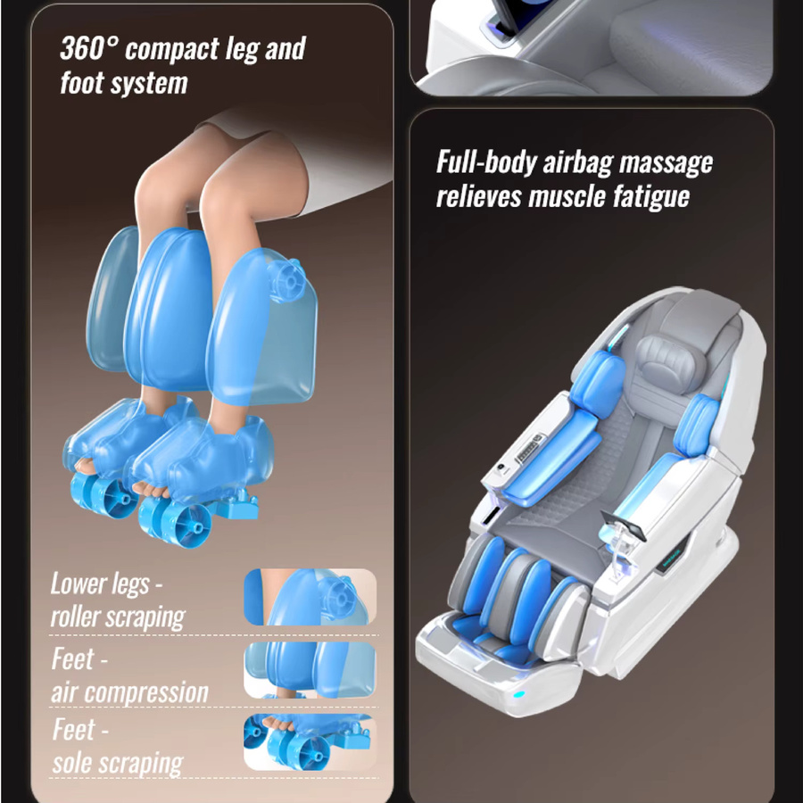 HEALTHFOREVER Luxuriöser Schall-Massagesessel mit Zero Gravity Ganzkörper-Massage und Touchscreen, Modell 2026, Farbe: Weiß - Bild 2