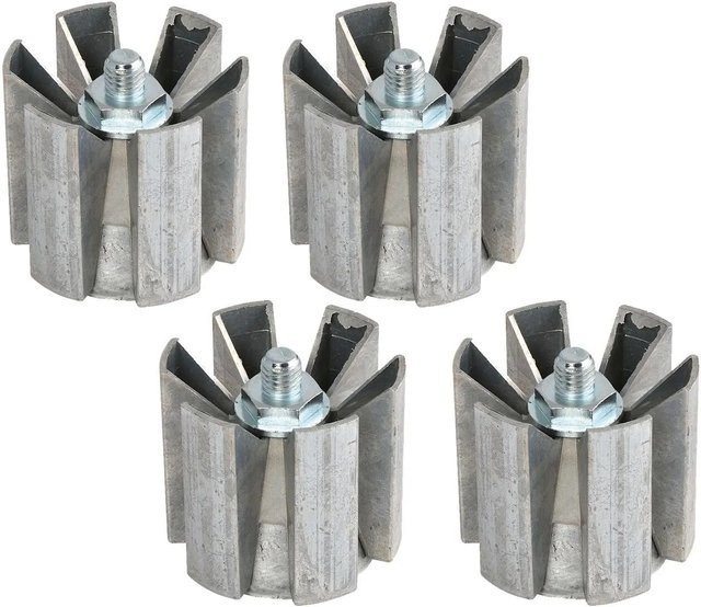 vasalat Set Camar Befestigungsteile für Adapterscheibe und Tischbein aus Aluminium, Farbe: Silber, Durchmesser: 60 mm, 4 Stück - Bild 1