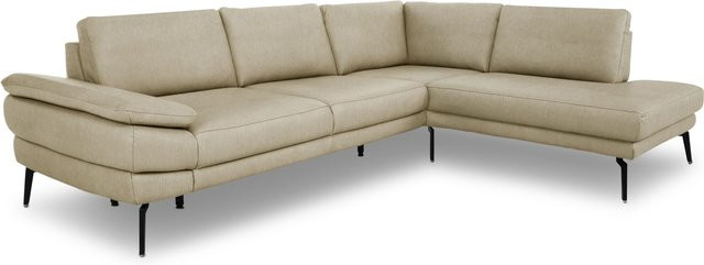 Polsterecke Mondo Civita in L-Form mit Stoffbezug und Kaltform, Farben: Sand, Schwarz, Beige, B/T/H: 302 x 130 x 89 cm - Bild 1