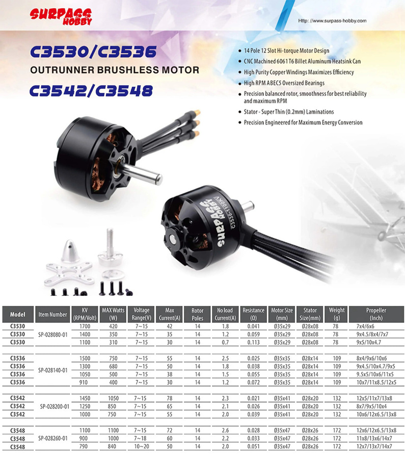 ÜBERTREFFEN HOBBY C3530 Outrunner Bürstenloser Motor für RC FPV Flugzeug Drone - Bild 4