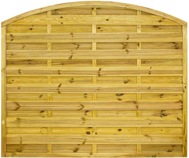 GartenLand Dichtzaun VARIO Gebogen aus Kiefernholz, blickdicht, kesseldruckimprägniert, Grün, B/H: 180 x 150 cm - Bild 1