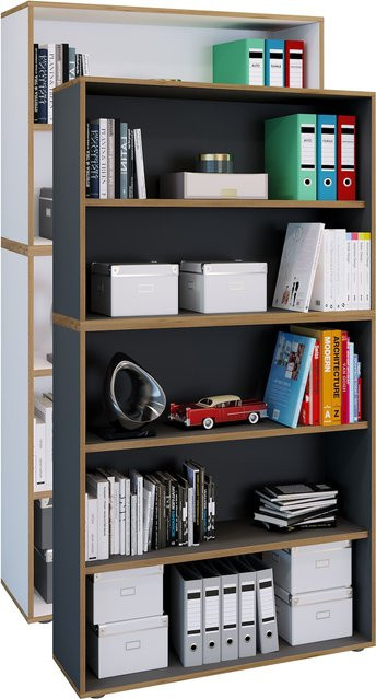 VCM Holzregal Salia stehend als Büroregal mit 5 höhenverstellbaren Fachböden B/T/H: 100 x 33 x 183 cm - Bild 1