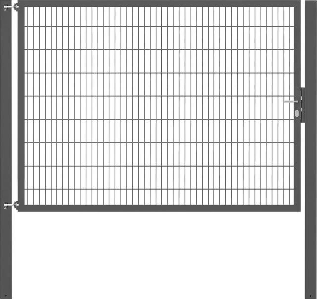 Einzeltor Flexo Plus in Anthrazit mit Pfosten, Breite: 250 cm, Höhe: 180 cm, Pfosten: 100 x 100 cm - Bild 1