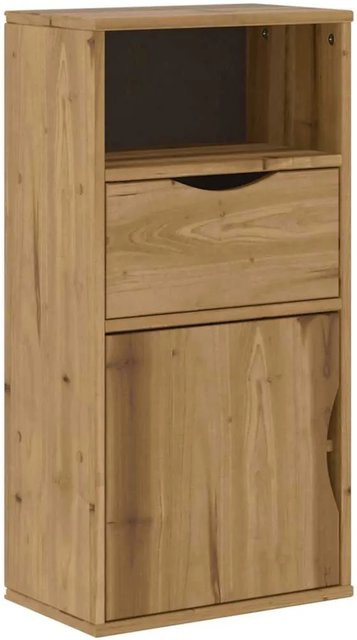 vidaXL Beistellschrank ODDA aus Massivholz Kiefer mit Schublade, Natur/Braun, B/T/H: 40 x 24 x 79 cm - Bild 1