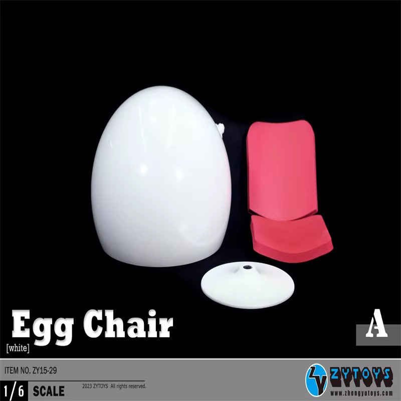ZYTOYS ZY15-29 Mini Space Egg Stuhl Zubehör für 1/6 Action Figuren, Schwarz, Kunststoff - Bild 2