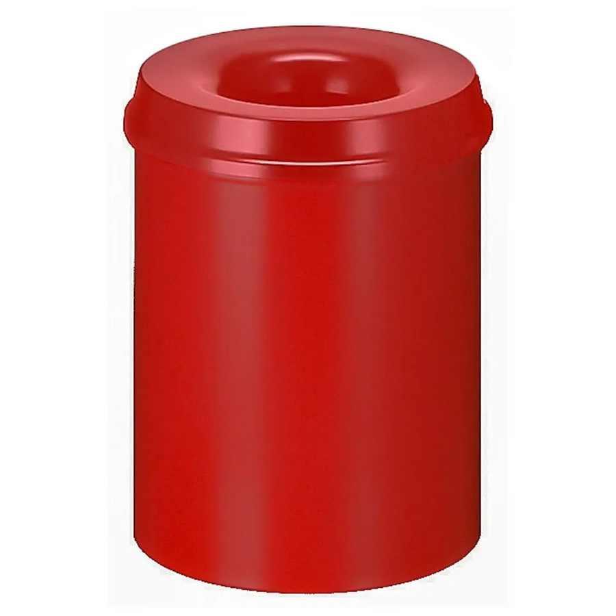 PROREGAL Selbstlöschender Papierkorb und Abfallsammler aus Metall, Rot, H: 36 cm, Ø: 26 cm, 15 Liter - Bild 2