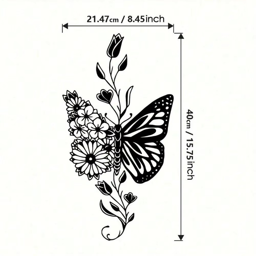 CIFBUY Wandkunst Schmetterling aus Metall in Schwarz im Vintage Boho Bauernhaus Stil - Bild 2