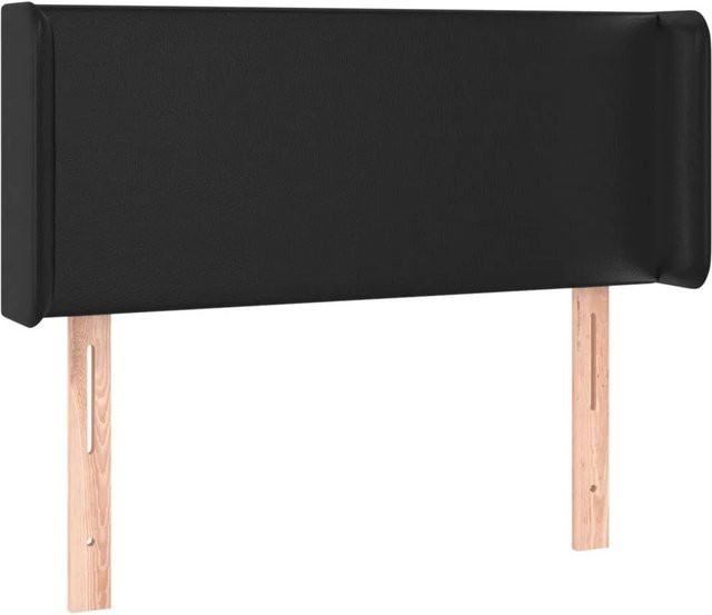 vidaXL Kopfteil mit Ohren in Schwarz aus Kunstleder, B/T/H: 83 x 16 x 78/88 cm - Bild 1