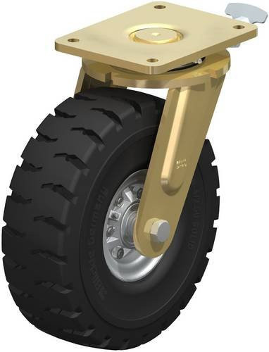 Blickle Lenkrolle LS-VLE 312K-RI4 mit Feststeller, schwarz/mehrfarbig, Rad-Durchmesser: 306 mm, Tragfähigkeit: 700 kg - Bild 1