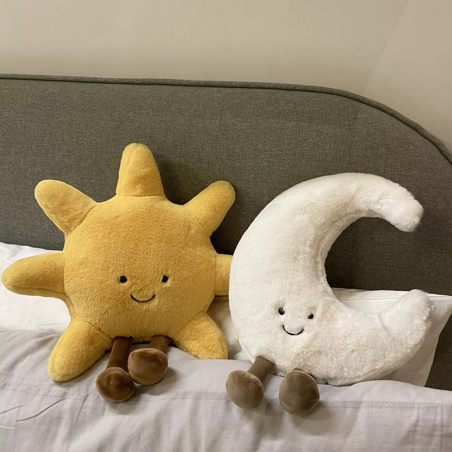 GDzaccly Plüschtier, weißer Mond, gelbe Sonne, Plüsch / Textil - Bild 3