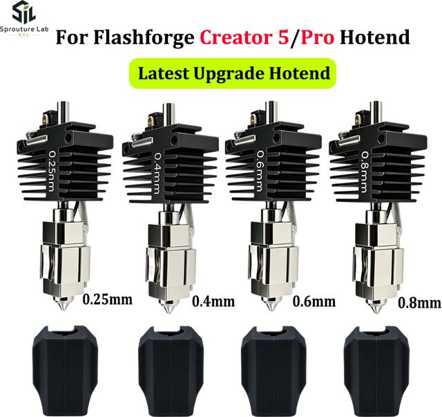 Flashforge Creator 5 und Creator 5 Pro Hotend Düse aus gehärtetem Stahl für FDM-Drucker in den Größen 0,25 mm, 0,4 mm, 0,6 mm und 0,8 mm - Bild 1