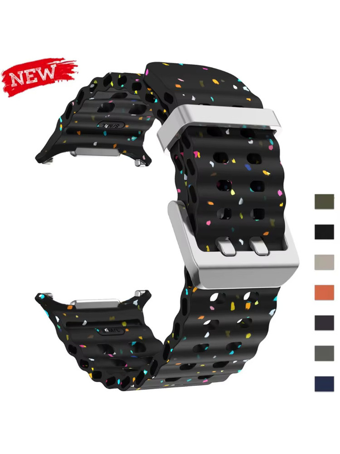 CAOWTAN Uhrenarmband Silikon, Schwarz, Unisex, Samsung Galaxy Watch Ultra 47mm - Bild 5