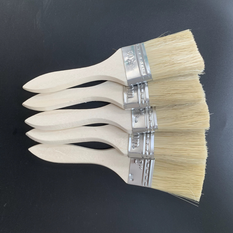 10 Stück Nylonpinsel mit Holzgriff für Aquarell und Reinigung - Bild 2