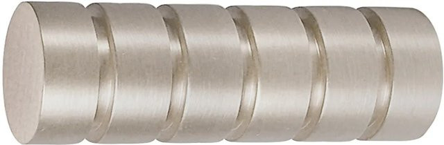 Mydeco Gardinenstange-Endstück Rillcube in Edelstahl-Optik mit Rillen-Design, Durchmesser: 2 cm - Bild 1