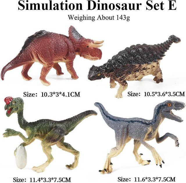 Oenux Kleine Jura-Dinosaurier Actionfiguren, 4er Set, ab 3 Jahre - Bild 1
